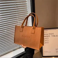 Vente en gros de 100 sacs fourre-tout en feutre personnalisés avec logo, sacs de shopping écologiques réutilisables de grande capacité 4