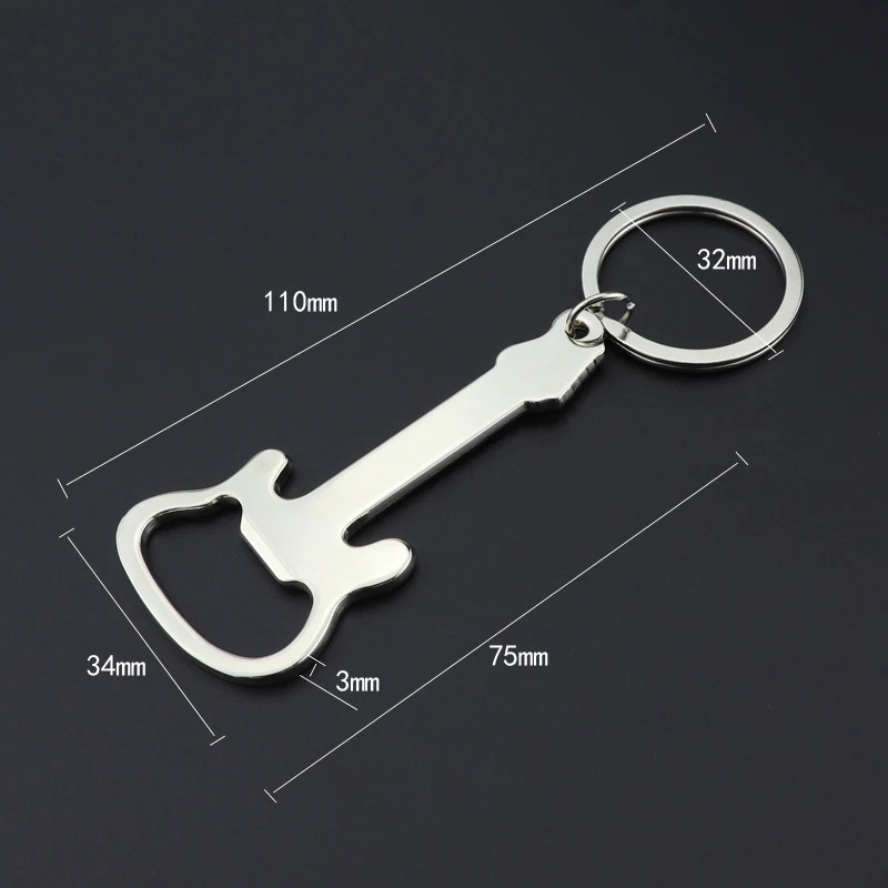 Bottle Opener Zinc Alloy Guitar Beer Bottle Opener Keychain Personalized Logo for Promotion Gift