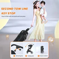 Poussette de luxe OWJHE pour bébé, ultra-légère et portable, avec amortisseurs, idéale pour les nouveau-nés et les voyages, fonction balancelle pour nouveau-né 5