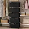 5-Drawer Fabric Dresser & TV Stand - Solid Wood & Sturdy Metal Frame - Compact Storage Cabinet for Bedroom, Dorm or Entryway 3
