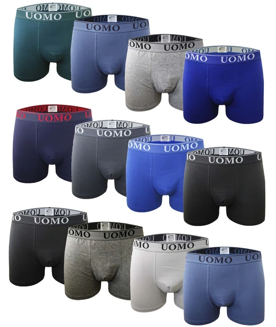 CHANNO Pack of 12 underpants. Classic tight cotton Boxers with smooth  colors, comfortable and soft. UOMO collection - AliExpress