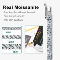 KNOBSPIN D Color Moissanite Tennis Necklace 925 Sterling Sliver Plated 18k Gold Necklace for Woman Man Hiphop Party Jewelry 2