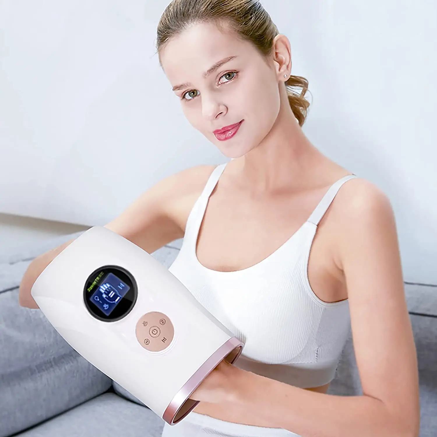 

Hand Massager with Heating Pressure Point Shiatsu Therapy Massager Air Bag Vibration Massage for Finger Relax