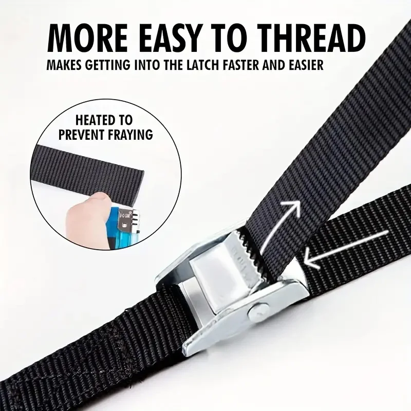 Cargo Tie Down Strap 3pcs 1m*25mm Tie Down Strap Strong Ratchet Belt Luggage Bag Cargo Lashing With Metal Buckle Heavy Duty Belt Zinc Alloy Buc