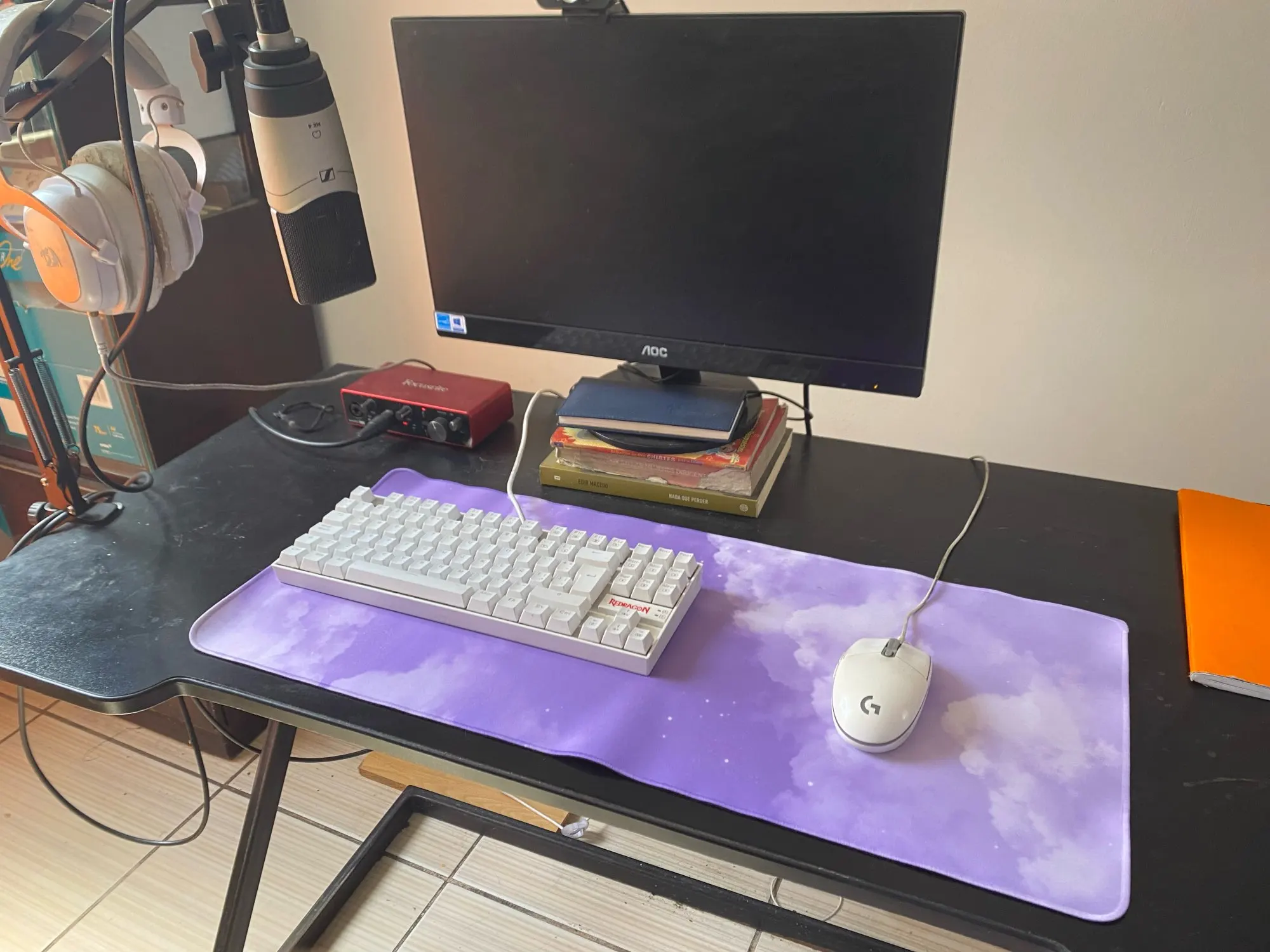 Purple Desk Mat 700x300x1.5mm Purple Mousepad photo review