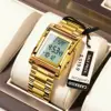 CAREKISO Original LED Men Watch Waterproof Week Calendar Alarm Man Wristwatch Rectangle Stainless Steel Electronic Men's Watches 2