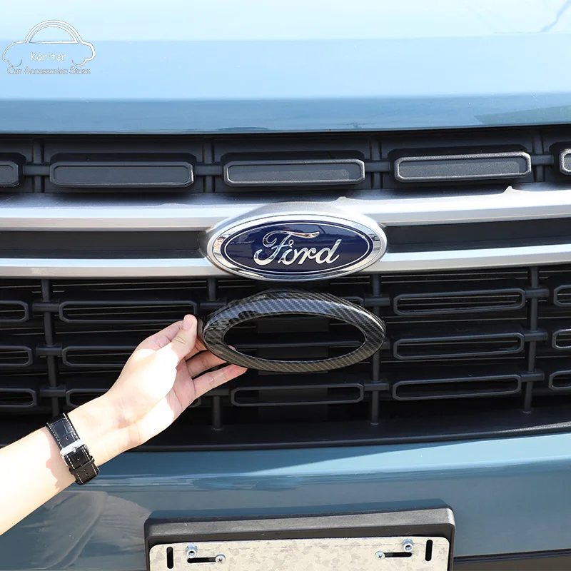 

For Ford Maverick 2022 ABS Carbon Fiber Style Car Logo Frame Decorative Stickers Exterior Modification Accessories