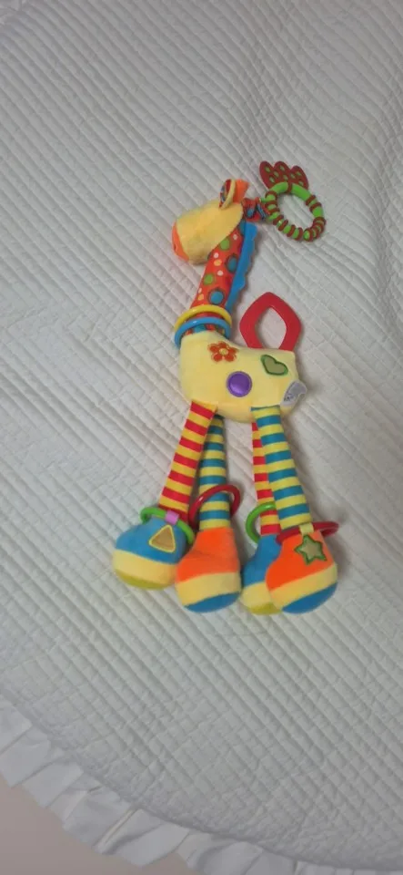 Soft Giraffe Zebra Animal Handbells Rattles Plush Infant Baby Development Handle Toys photo review