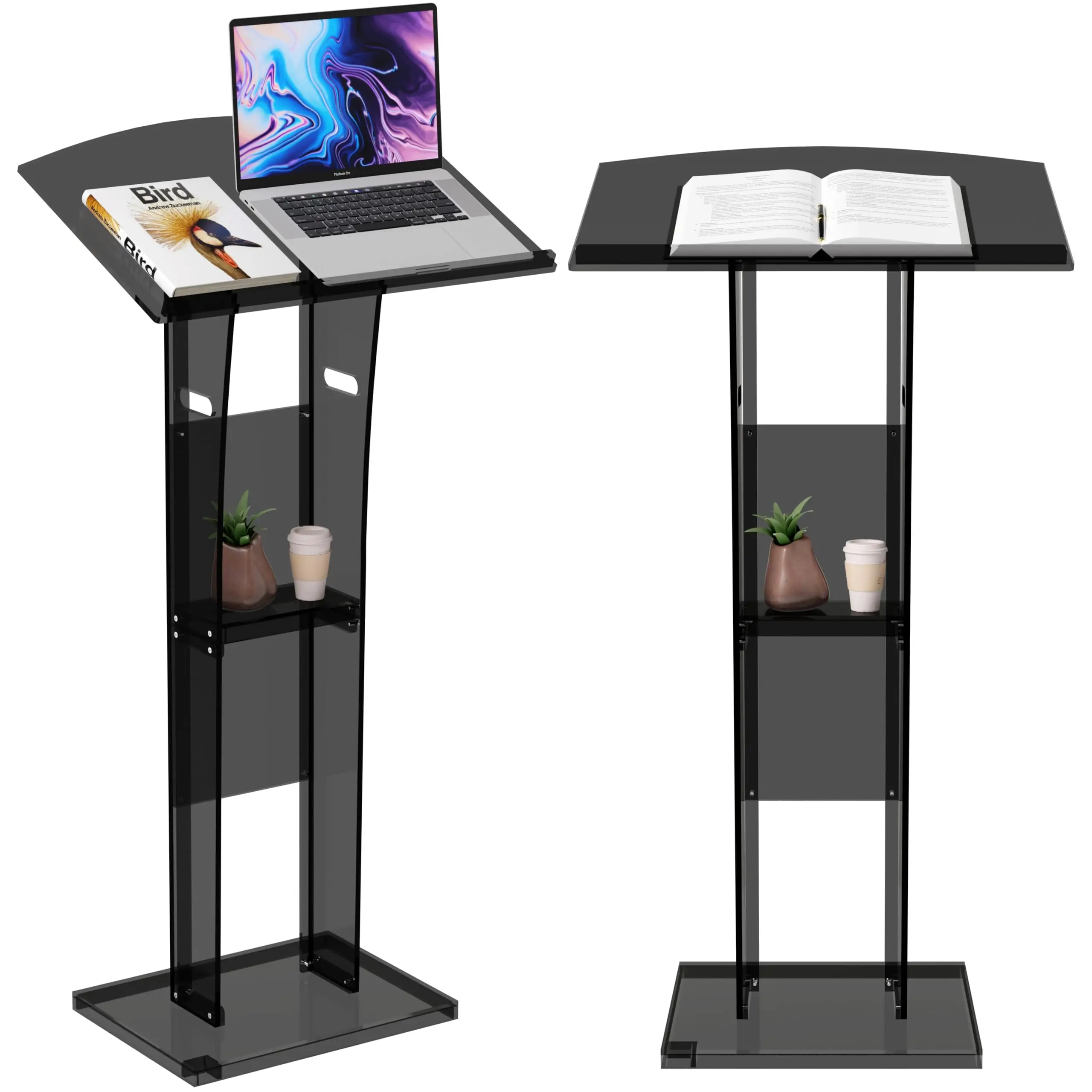 Acrylic Podium Pulpit Stand Modern Deisgn Portable Classroom Lectuern Professional Use Conference Church Speeches Weddings