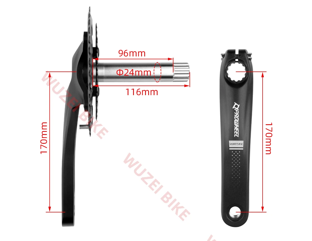 PROWHEEL 170MM MTB Bicycle Crankset 26/36T 28/38T Chainring 64