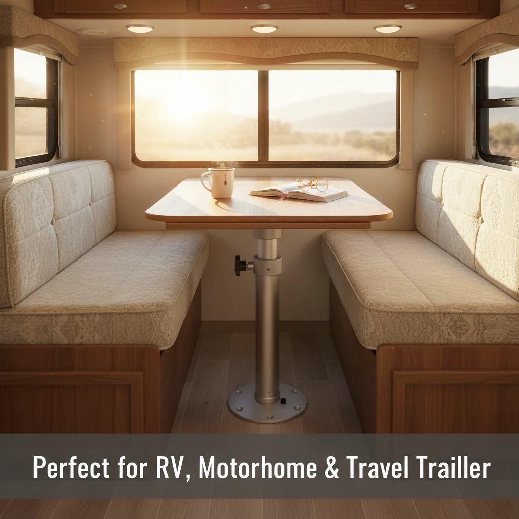 Verstellbares RV-Tischbein-System 18-27,5 Zoll – Sockel für Pontonboote, Wohnmobile, abnehmbare Marine-Basis mit Outdoor-Dreibein-Kit – Detail 11