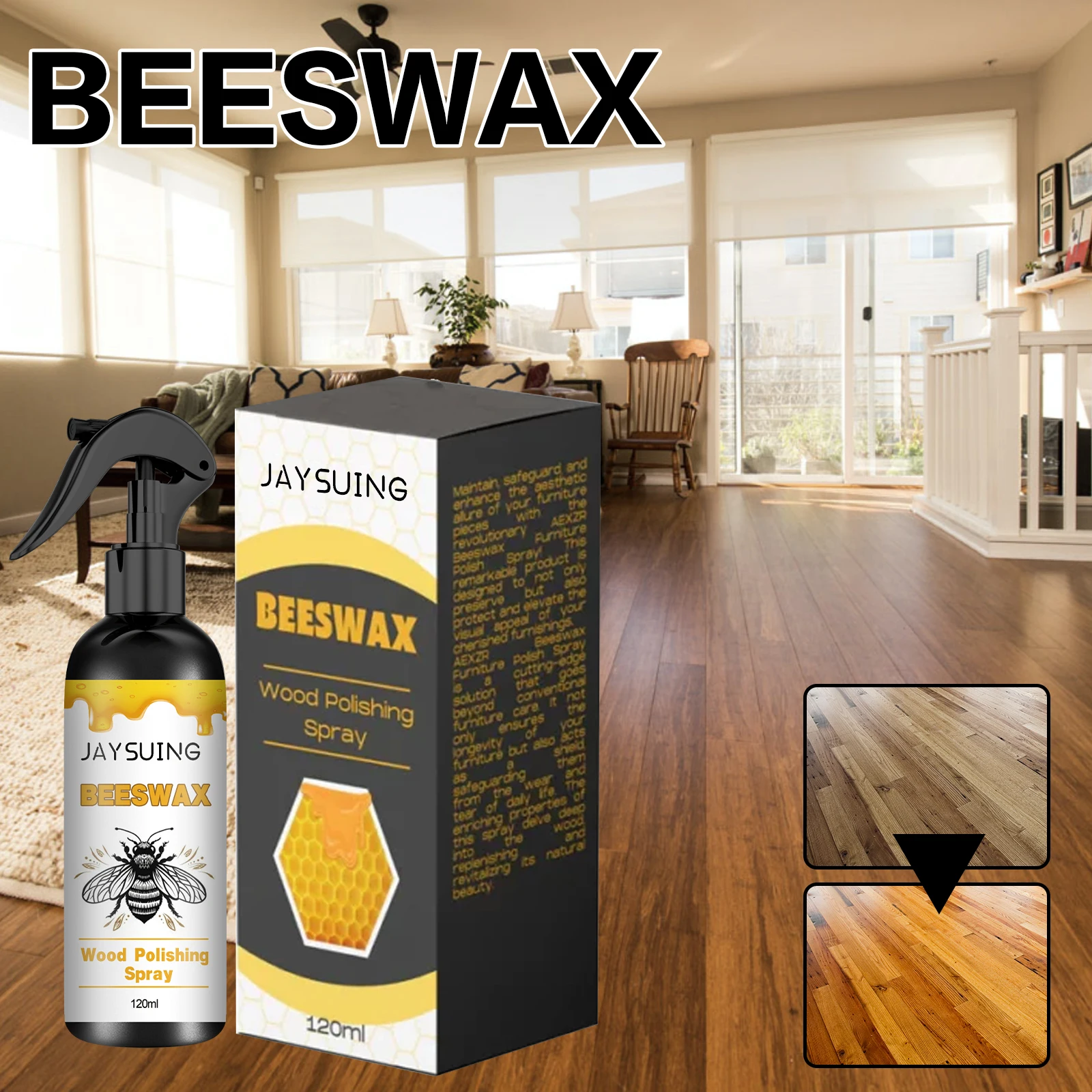 Natural Beeswax Wood Polishing Spray for Floor Refurbishment