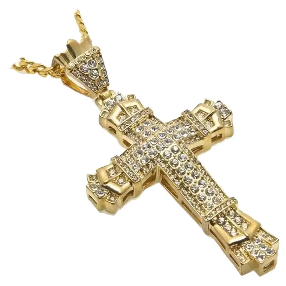 Hermosas Cadenas de Cruz, MXOPN-001, 1Pza, Oro, Collar Cruz, Collares Religiosos