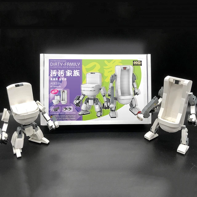 창의적인 놀이를 위한 독특하고 교육적인 Bricklink Ideas MOC 변기 메카 로봇 DIY 세트