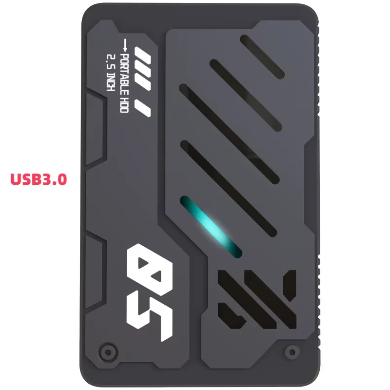 Externe harde schijf, 2 TB - USB 3.0 ultradun 2,5 inch metallic HDD laptop voor pc, Mac, Portable (Noir