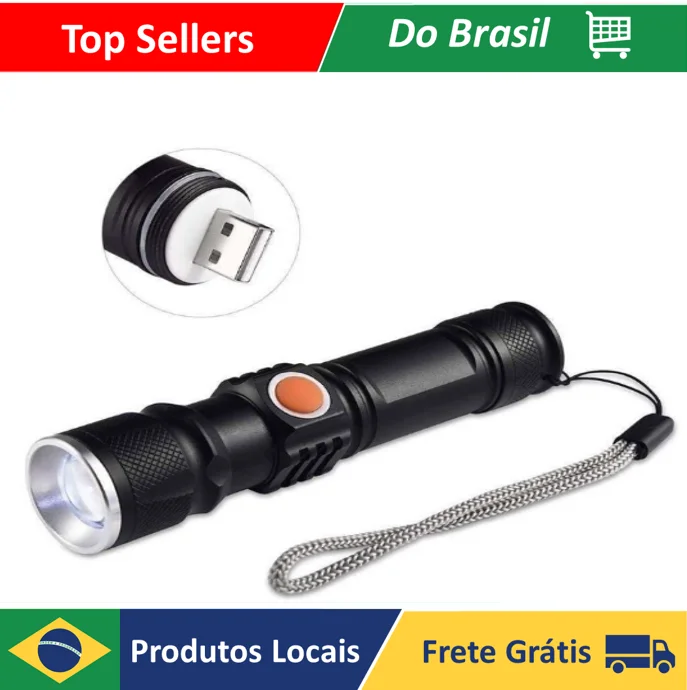 NEVERDIE - Profissional Lanterna Led Portátil T6 Usb Recarregável Convenientemente ENVIO RAPIDO PARA TODO O BRASIL - 1