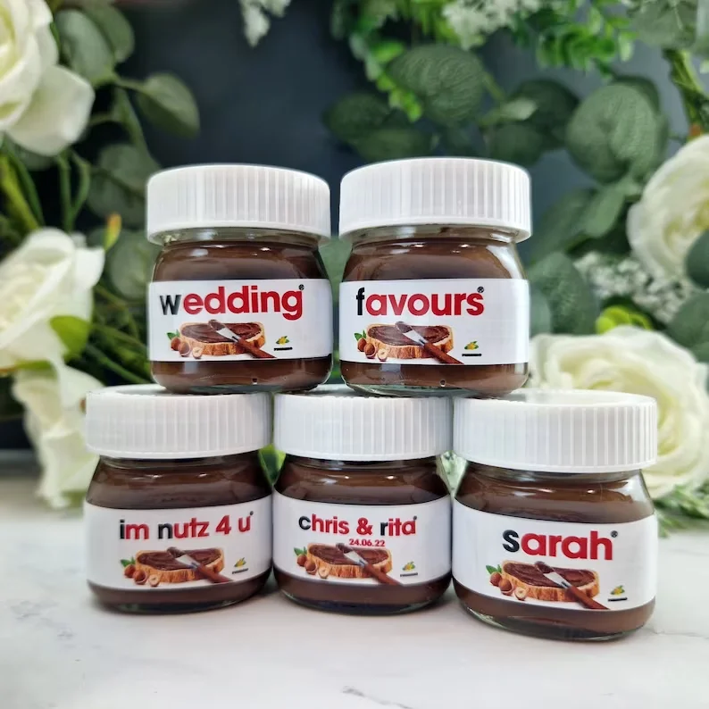 Personalised Inspired by Nutella Mini Jar in PVC Box With Personalised  Satin Ribbon Nutella Favours, Gift Ideas, Personalised Gift 