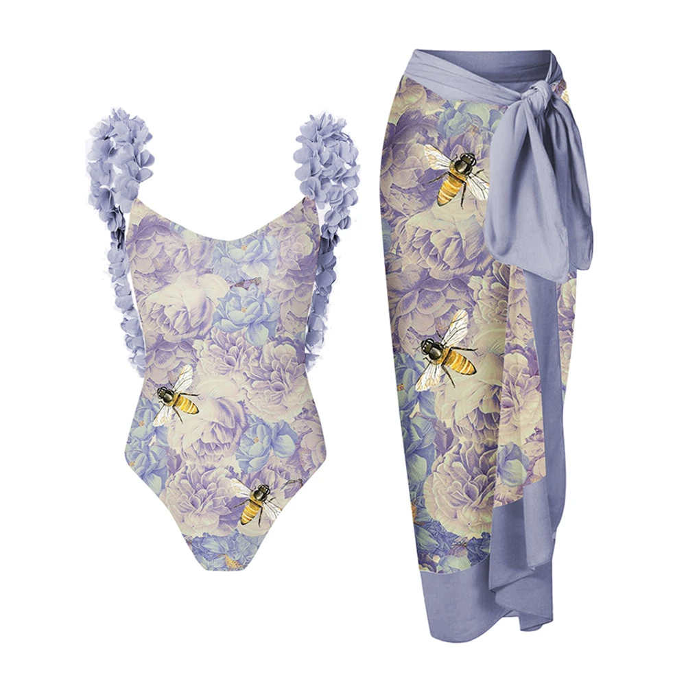 

Petal Trim Backless Fashion One Piece Swimsuit Women String Bathing Suits Summer Swiming Suit 2022 Luxury Short Summer Beach