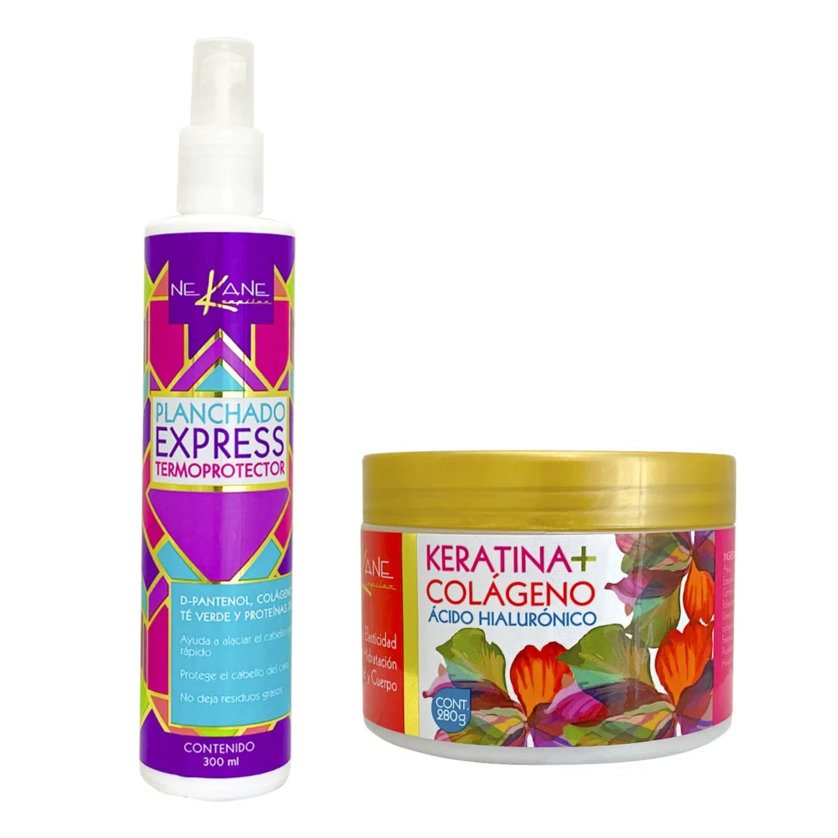 Tratamiento Nekane Kit Planchado Express 300 Ml + Tratamiento de keratina Con Colágeno 280 Gr