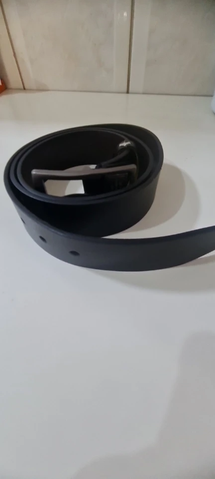 MIDNIGHT SOVEREIGN™ – Black Buckle Genuine Leather Belt photo review