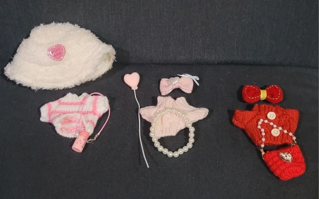 Labubu V1/V2 Doll Clothes: 15/17CM Macaron-Themed Outfit Set with Hair Accessories photo review