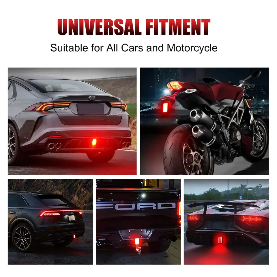 Arlote Luz De Freno LED Universal 15 LED | Estilo F1, Intermitente, Para Alerón Trasero