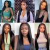 30 Inch Long Straight Synthetic Lace Front Wig Natural Black Wear And Go Glueless Wig 13X4 Synthetic Lace Front Wigs for Women 5