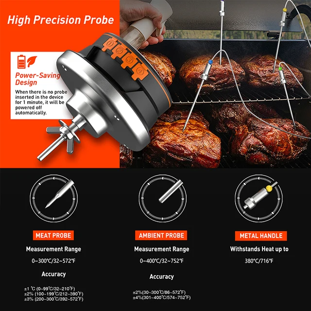 AidMax WR01 Digital Wireless BBQ Meat Thermometer Grill Oven