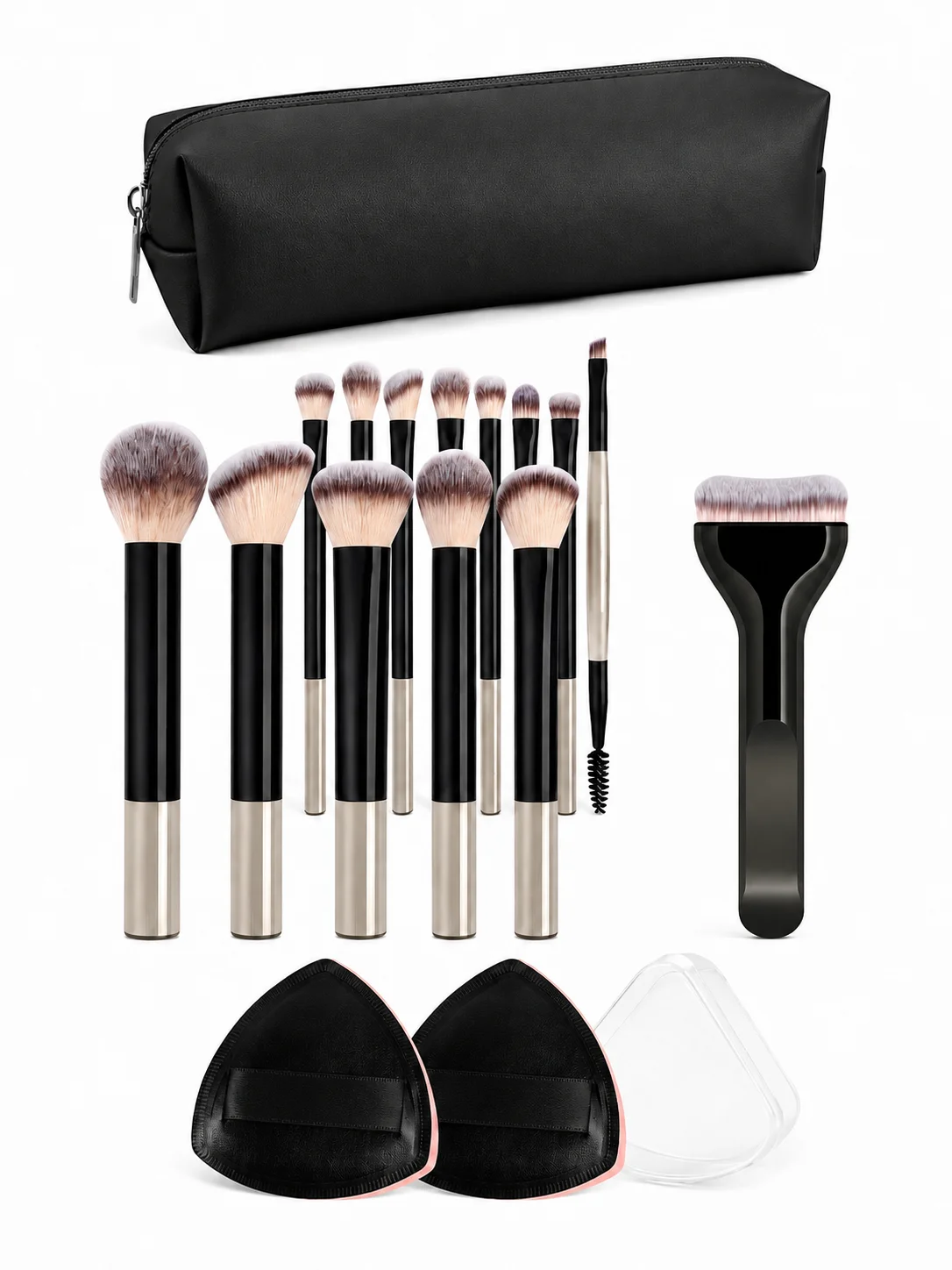 Professional Makeup Brush Set - Soft Foundation, Blush, Powder, Eyeshadow & Mascara Brushes, Cosmetic Essentials
