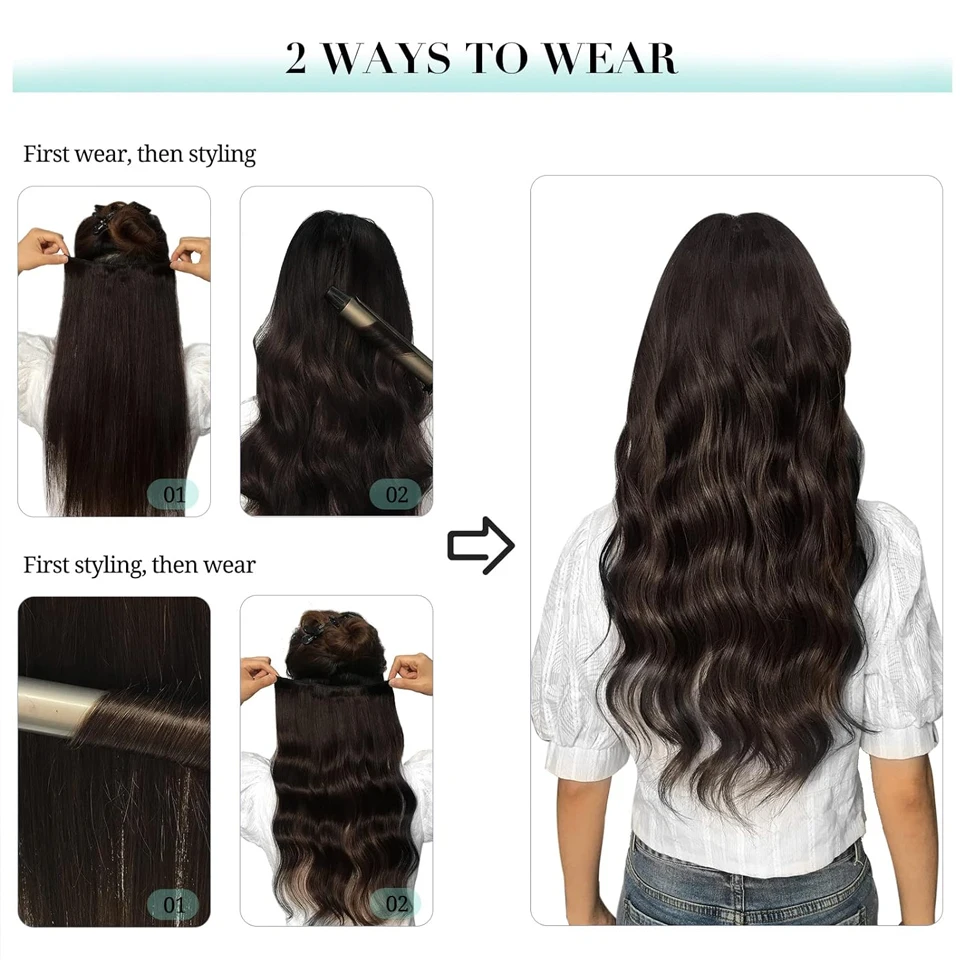 Straight Clip In Hair Extension Human Hair Brazilian Straight Clip In Extension Full Head Clip Hair Extension for Women 120g/Set