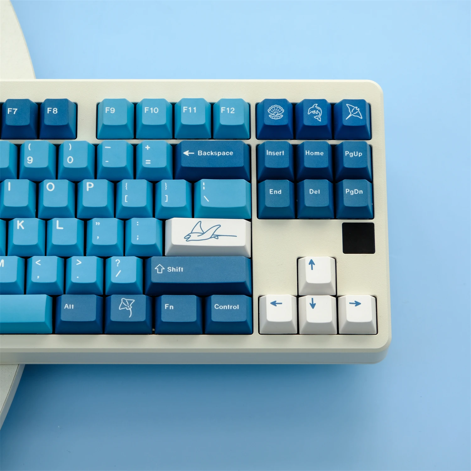 Chaves Gmk Manta Keycaps Cereja Perfil Pbt Tintura Sublimação Teclado Mecânico para mx Switch com 1.75u 2u Shift 129 - Imagem 2