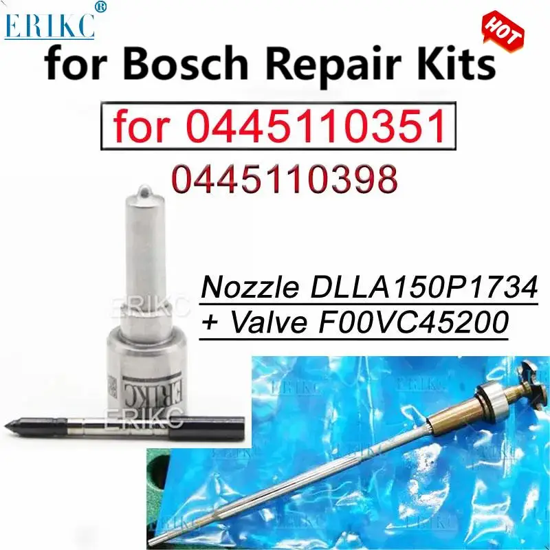0445110351 Kit Di Riparazione Iniettore Diesel Ugello Muslimate 0433172061 Valve F00Vc45200 Per Bosch 0445110398 Sprayer Rebuild Set