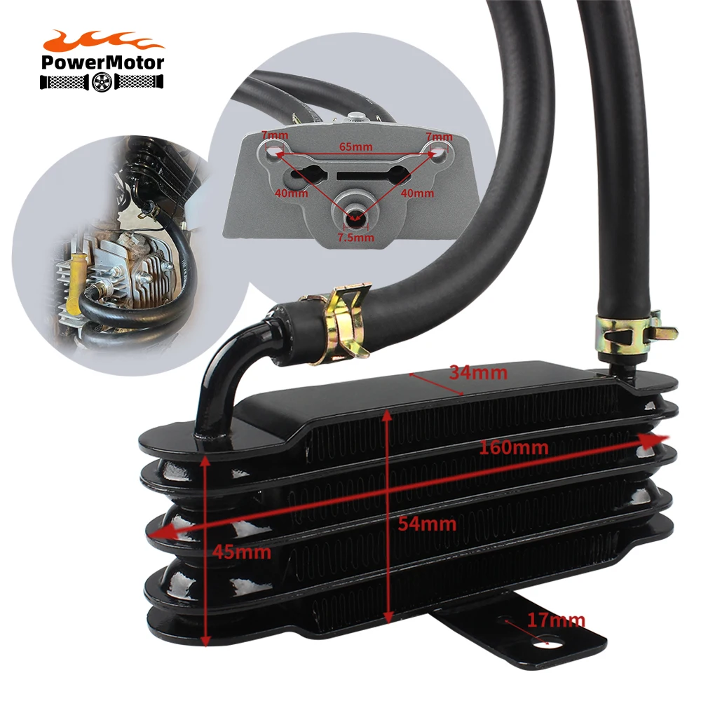 Pitbike125ccMotoOilCoolerUniversalDirtBikeCoolingKit4Row