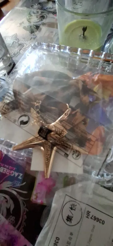 Velvet Starfish Pendant Necklace | Boho Leopard Print photo review