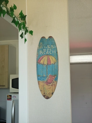 Beach Themed Vintage Wooden Surfboard Sign photo review