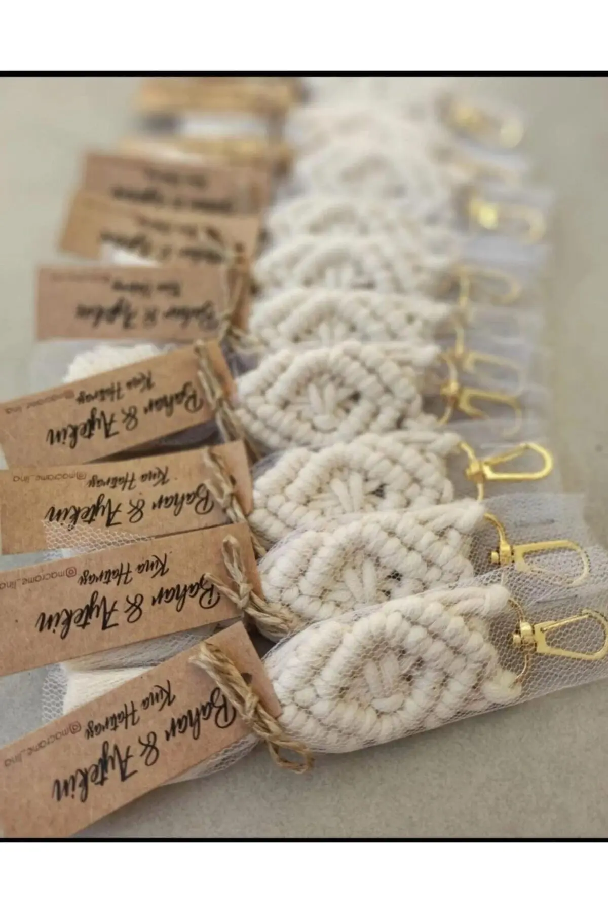 

Macrame Keychain 50 PCS tassel handmade persnalization wedding party engagement henna bachelorette baby shower circumcision gift