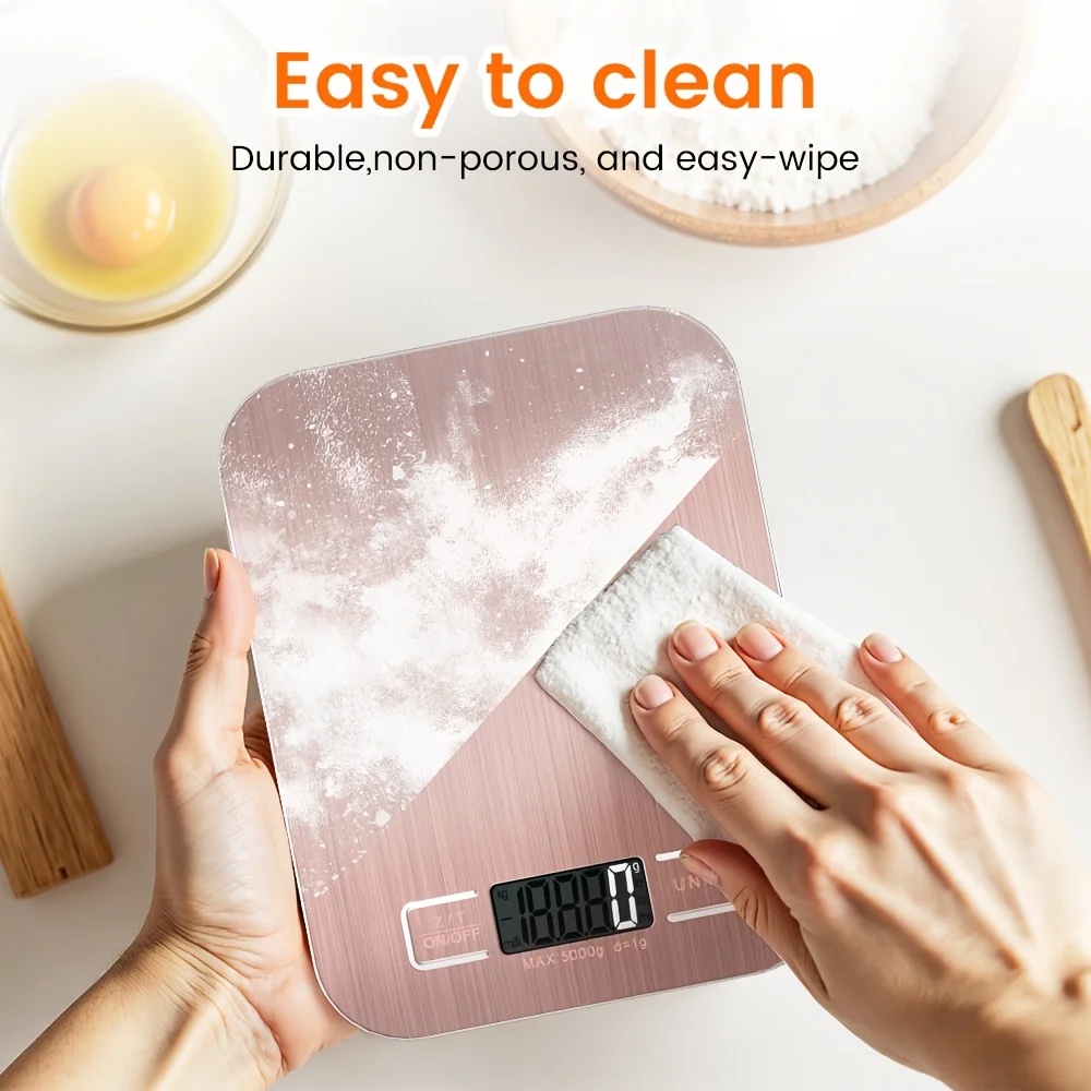 Digital Kitchen Scale with Large Display, Measures Grams and Ounces, Perfect for Baking, Cooking, and Meal Preparation, Supports 6 Units, Has Tare Function, Maximum Capacity Is 10 kg (Battery Not Included)
