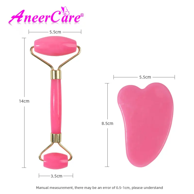 Rose resin massage spa roller guasha board massage scrapers plate for face neck back body relaxation anti-aging skin massager neck massager face massager silicone face roller guasha board