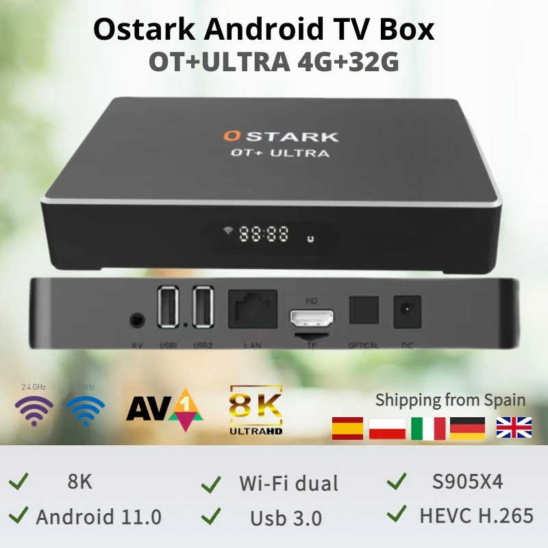Android TV BOX, Ostark OT3 4k, Android TV Box 11.0,amlogic S905W2 2G+16G,  M3U ethernet reproductor multimedia, dual WIFI 2.4G+WIFI 5G integrada, AV1  , H265 HEVC, STALKER, XTREAM,  - AliExpress