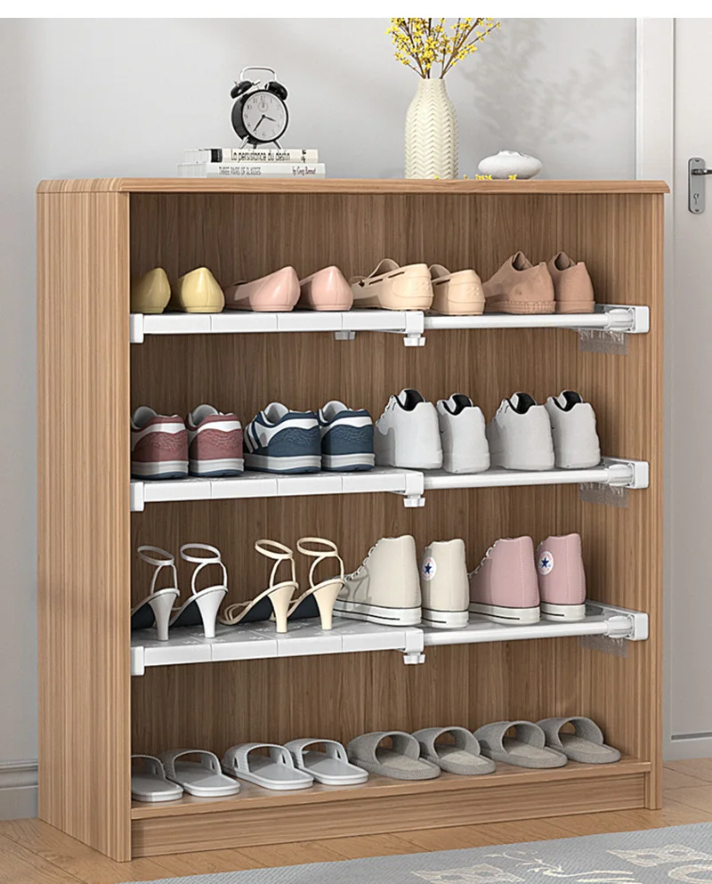 Adjustable Closet Organizer Kitchen Storage Shelves Space Saving Wardrobe Wall Mounted Rack Bathroom Kitchen Cabinet Holder 6