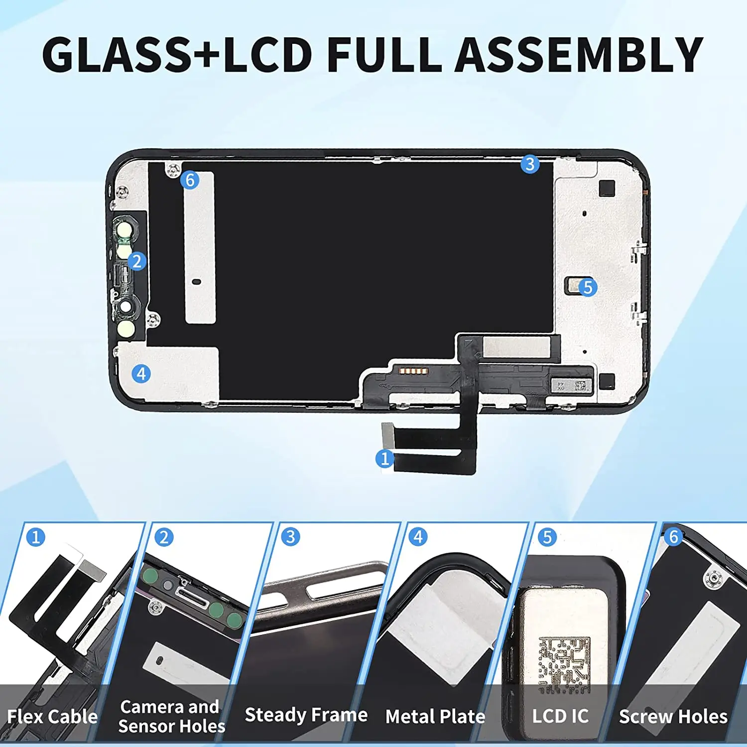 N35.3 Pantalla Completa LCD Y Táctil con marco para iPhone XR A2105 ZY  1080P calidad original (FOG)