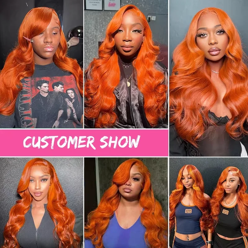 250 Density 28 Inch Body Wave 100% Human Hair - Ginger Color Silky Soft No Tangle No Shedding Premium Extensions