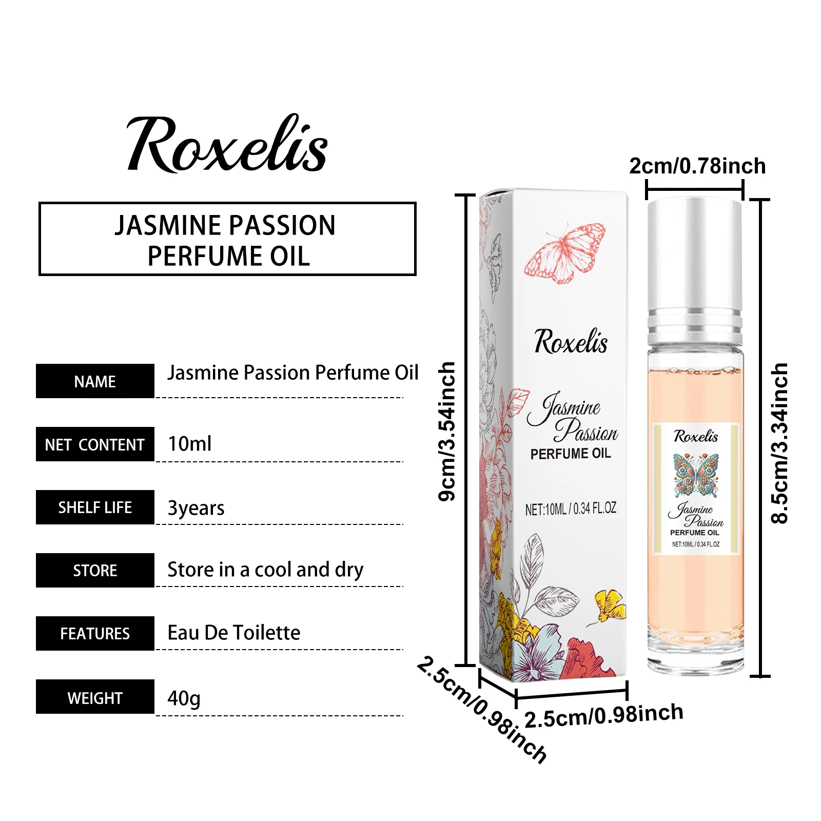Roxelis Jasmine Eau De Cologne Long Lasting Charming Fragrance_voghion.com