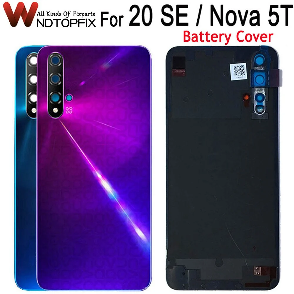 

6.26"For Huawei Nova 5t Battery Cover Honor 20 SE Rear Door Housing Back Case Replaced Phone For Huawei Honor 20SE Battery Cover