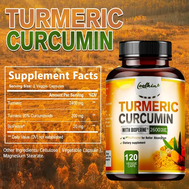 2226-de49fd.jpg Turmeric Curcumin - 95% Curcumin & Bioperine - Highly Absorbable Turmeric Supplement, Joint & Digestion Health - 120 Capsules