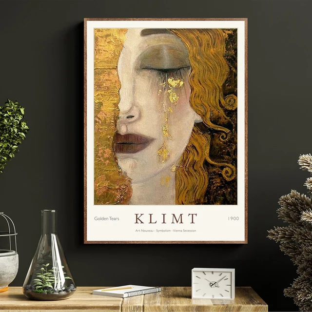 Gustav Klimt Golden Tears And Red Lips Famous Canvas
