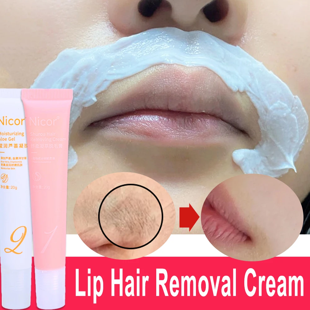 Painless Lip Hair Removal Cream Aloe Moisturizing Body Epilator Cream Skin Care Beauty Face Depilation for Women Men hair removal cream facial hair remover