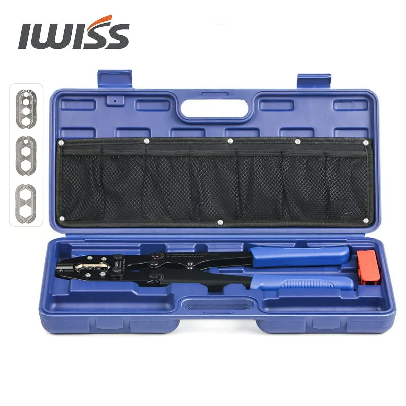 Iwiss Battery Cable Lug Crimping Tool Kit For 8 6 4 2 1 1/0 2/0 3/0 4/0