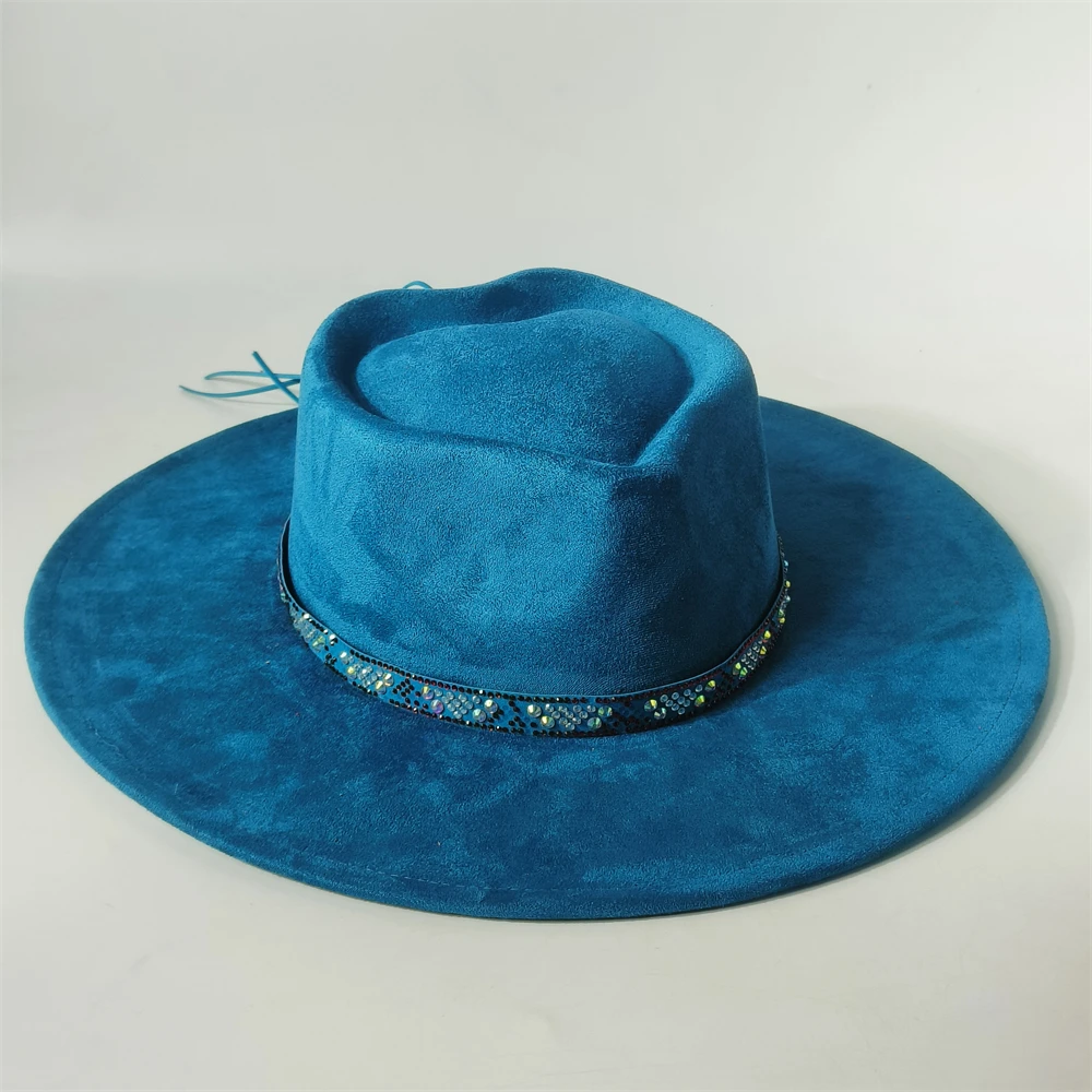 Personalisierter Wildleder-Fedora-Hut mit Herzkrone, neuer Damen-Wildlederhut mit 9,5 cm breiter Krempe, Panama-Hut im Großhandel, Unisex-Hut, Chapeau, Sombrero, Herrenhut – Detail 6