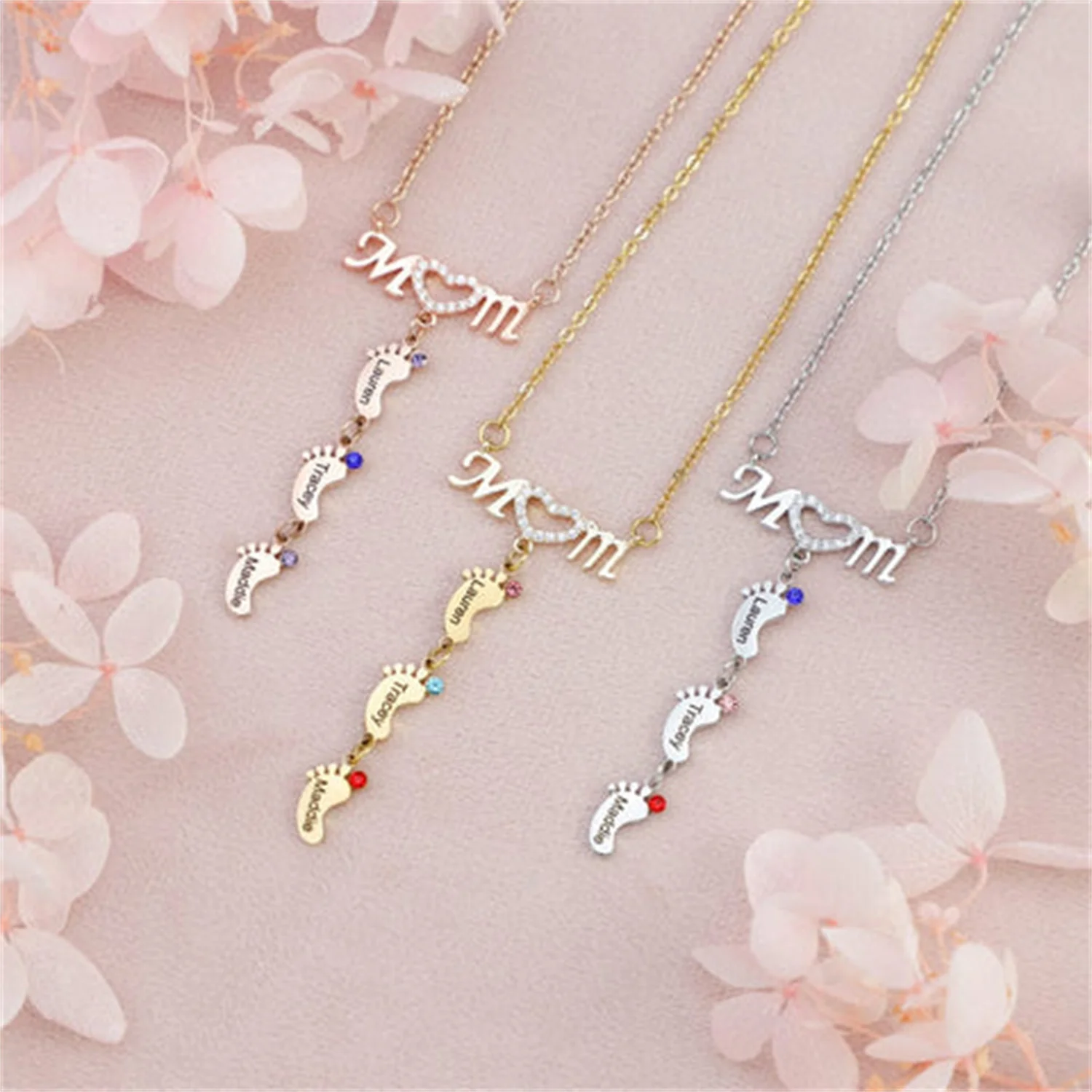 Personalized Baby Feet Heart & Disc Necklace – Sharp Gift And Event Store